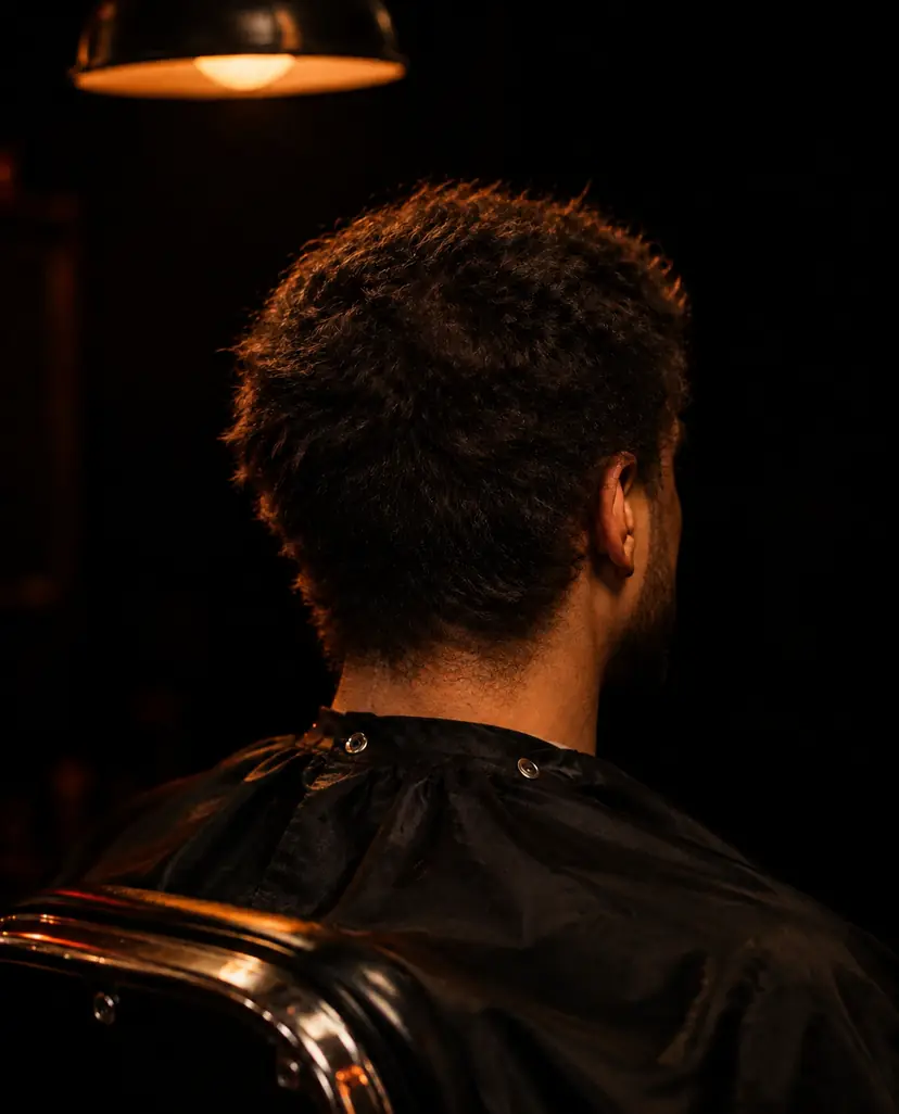 Before: hair grown out and uneven